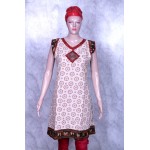 cream gamthi kurti with work