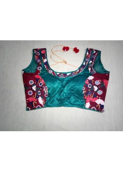 green blousewith hand work